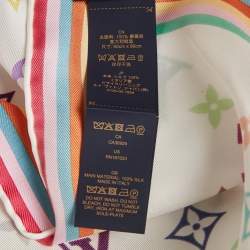 Pre Owned Louis Vuitton X Murakami White Monogram Print Silk Scarf