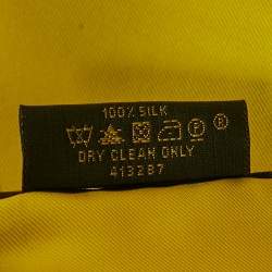 مملوكة مسبقًا Louis Vuitton Yellow/White Checkered Silk Square Scarf