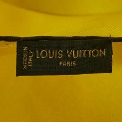 مملوكة مسبقًا Louis Vuitton Yellow/White Checkered Silk Square Scarf