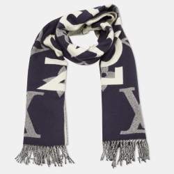 مملوكة مسبقًا Louis Vuitton Navy Blue/White Monogram Cashmere Stole 