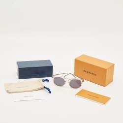 Pre Owned Louis Vuitton Grey/Peach Z1972E LV Rise Round Sunglasses