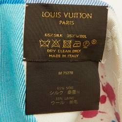 مملوكة مسبقًا Louis Vuitton White André Saraiva Monogram Silk & Wool Shawl 