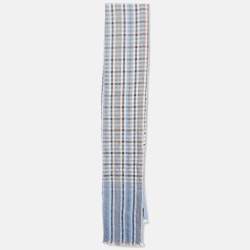 مملوكة مسبقًا Louis Vuitton Blue Monogram Madras Etoile Cotton Stole