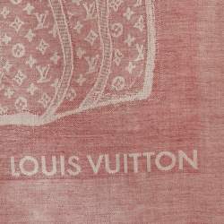 Pre Owned شال لوي فيتون حرير مونوجرامي زهري حقيبة بخارية ترنك