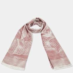 Pre Owned شال لوي فيتون حرير مونوجرامي زهري حقيبة بخارية ترنك