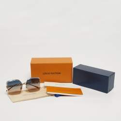 Pre Owned نظارة شمسية لوي فيتون جوهل سكوير متدرجة لون أزرق/وردي Z1860U