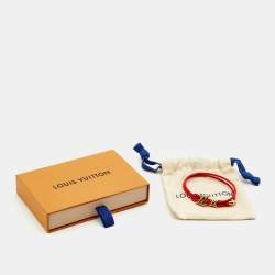 مملوكة مسبقًا Louis Vuitton LV Bloom Gold Tone Red Leather Bracelet