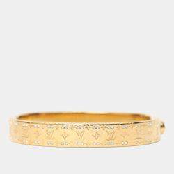 Pre Owned سوار لويس فيتون لويسيتون نانوغرام ستراس لون ذهبي حجم صغير