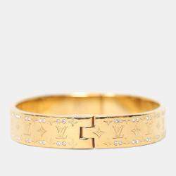 Pre Owned سوار لويس فيتون لويسيتون نانوغرام ستراس لون ذهبي حجم صغير
