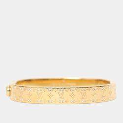 Pre Owned سوار لويس فيتون لويسيتون نانوغرام ستراس لون ذهبي حجم صغير