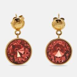 Pre Owned Louis Vuitton Over the Rainbow Crystal Gold Tone Necklace Earrings & Ring Set