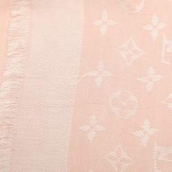 مملوكة مسبقًا شال لويس فيتون لوقومانيا لامع حرير وصوف وردي