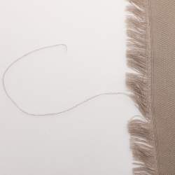 مملوكة مسبقًا Louis Vuitton Beige Silk and Wool Logomania Shine Scarf