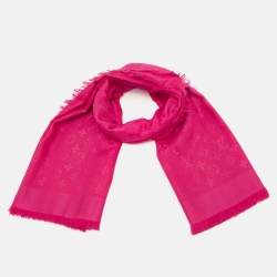 مملوكة مسبقًا Louis Vuitton Hot Pink Monogram Silk & Wool Shawl 