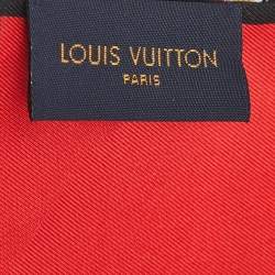 مملوكة مسبقًا Louis Vuitton Red Trunks Print Silk Bandeau