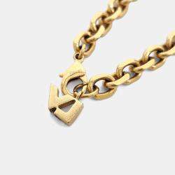 Pre Owned Louis Vuitton Gold Plated Love Letter Bracelet