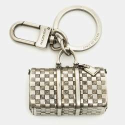 Pre Owned Louis Vuitton Damier The Keepall Silver Tone Charm Keychain