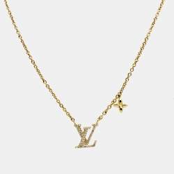 Pre Owned Louis Vuitton LV Iconic Crystals Gold Tone Necklace