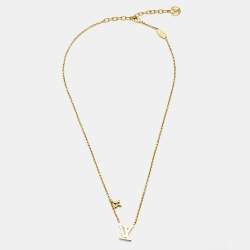 Pre Owned Louis Vuitton LV Iconic Crystals Gold Tone Necklace