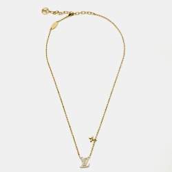 Pre Owned Louis Vuitton LV Iconic Crystals Gold Tone Necklace