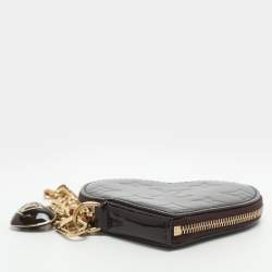 Pre Owned Louis Vuitton Heart Amarante Monogram Vernis Coin Purse