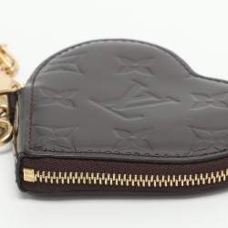 Pre Owned Louis Vuitton Heart Amarante Monogram Vernis Coin Purse