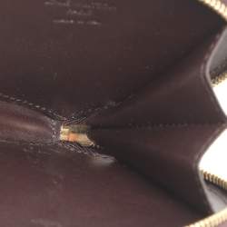 Pre Owned Louis Vuitton Heart Amarante Monogram Vernis Coin Purse