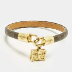 مملوكة مسبقًا Louis Vuitton Petite Malle Monogram Canvas Gold Tone Bracelet 19