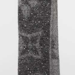 Pre Owned وشاح لوي فيتون موهير رمادي مونوغرام مطرز عند الغروب