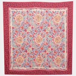 مملوكة مسبقًا Louis Vuitton Fuchsia Pink Catania Floral Print Silk Scarf