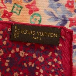 مملوكة مسبقًا Louis Vuitton Fuchsia Pink Catania Floral Print Silk Scarf