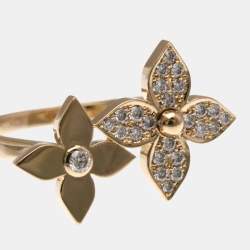 مملوكة مسبقًا Louis Vuitton Bergster Blossom Diamond Pink Gold 18K Fashion Diamond Band Ring Pink Gold