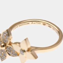 مملوكة مسبقًا Louis Vuitton Bergster Blossom Diamond Pink Gold 18K Fashion Diamond Band Ring Pink Gold