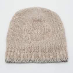 مملوكة مسبقًا Louis Vuitton Champagne Pink Monogram Lurex Mohair Wool Beanie & Scarf