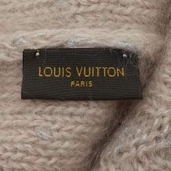 مملوكة مسبقًا Louis Vuitton Champagne Pink Monogram Lurex Mohair Wool Beanie & Scarf