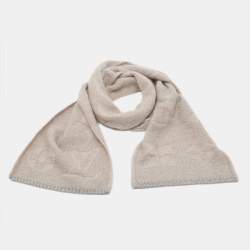 مملوكة مسبقًا Louis Vuitton Champagne Pink Monogram Lurex Mohair Wool Beanie & Scarf