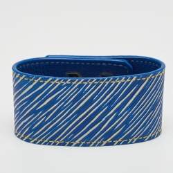 Pre Owned Louis Vuitton Twist It Size 17 Light Denim Epi Leather Bracelet