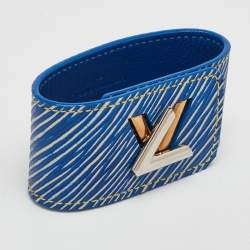 Pre Owned Louis Vuitton Twist It Size 17 Light Denim Epi Leather Bracelet