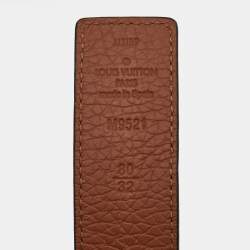 Pre Owned حزام لوي فيتون LV إنشيالز جلد أسود/بني قابل للعكس 80 سم