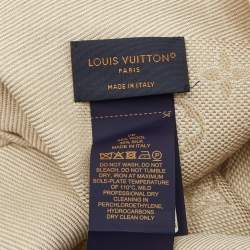 Pre Owned Louis Vuitton Beige Monogram Jacquard Wool Classic Scarf