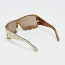 Pre Owned نظارة شمسية لوي فيتون "ماهينا زد0173دبليو" بنية وكريمية مع درع مونوغرام