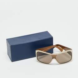 Pre Owned نظارة شمسية لوي فيتون "ماهينا زد0173دبليو" بنية وكريمية مع درع مونوغرام