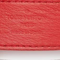 مملوكة مسبقًا حزام لوي فيتون LV تويست 80 سم قفل إبزيم جلد إبي أحمر