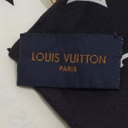 Pre Owned Louis Vuitton Black Silk Monogram Confidential Bandeau Scarf
