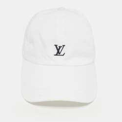 Pre Owned Louis Vuitton White Cotton LV League Cap