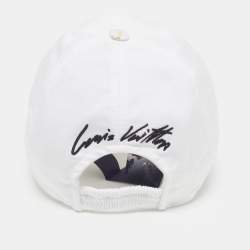 Pre Owned Louis Vuitton White Cotton LV League Cap