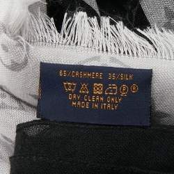 Pre Owned Louis Vuitton Black/Grey Monogram Cashmere Blend Scarf