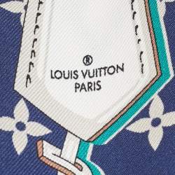 Pre Owned باندو حرير مونوغرامي لويس فيتون أزرق/رمادي النهائي