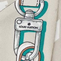 Pre Owned باندو حرير مونوغرامي لويس فيتون أزرق/رمادي النهائي