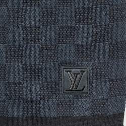 Pre Owned Louis Vuitton Blue Damier Wool Scarf